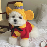 Suéter de otoño e invierno para perro, diseño de Winnie the Pooh, ropa fina de dos piezas para perros pequeños y medianos. 