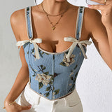 French floral retro vest with floral suspender - V.I.P Digital Presence