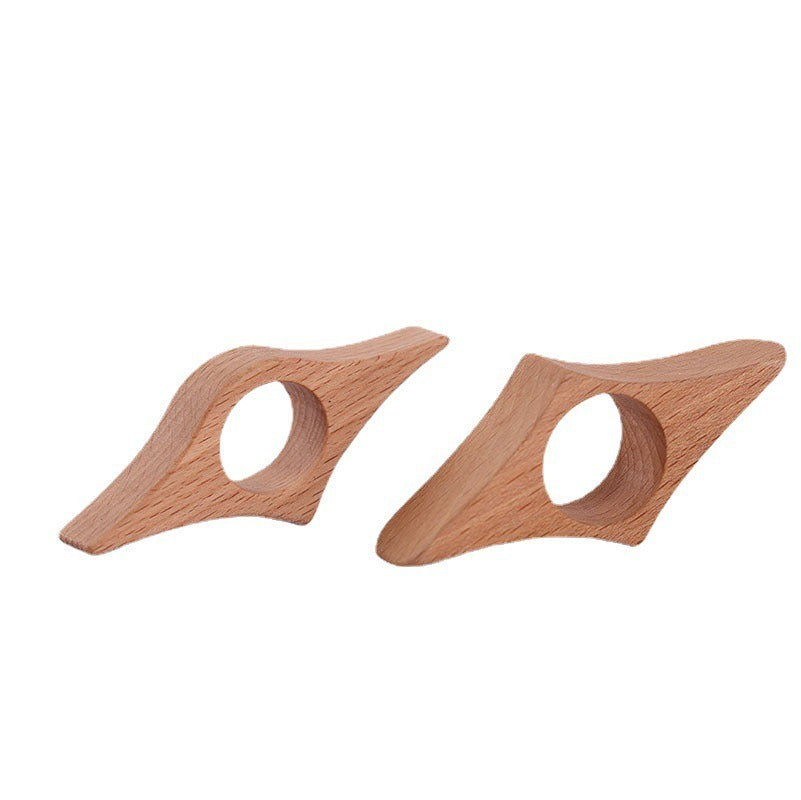 Solid wood book press reading and page pressing finger ring single handed wooden bookmark beech wood book pressing finger buckle - V.I.P Digital Presence