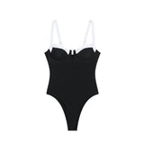 High fork V-neck vacation hot girl one-piece swimsuit female - V.I.P Digital Presence