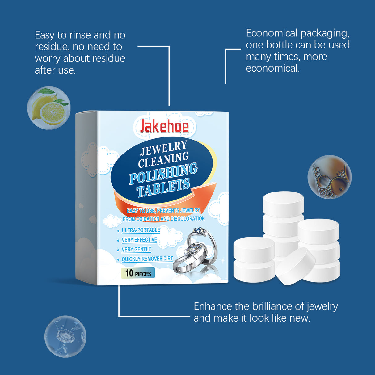Jewelry Cleaning Effervescent Tablet Jewelry Decontamination Care Cleaning Jewelry Ring Bracelet Cleaning Effervescent Tablet - V.I.P Digital Presence