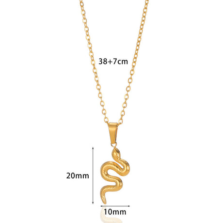 Spirit Snake Pendant Retro Style Personalized Necklace Women's Stainless Steel Gold Plated - V.I.P Digital Presence