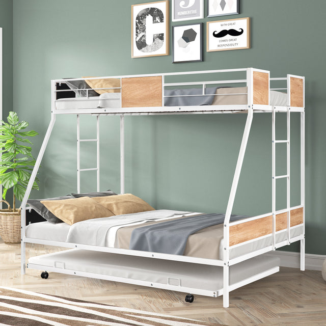Metal Twin over Full Bunk Bed with Trundle - V.I.P Digital Presence