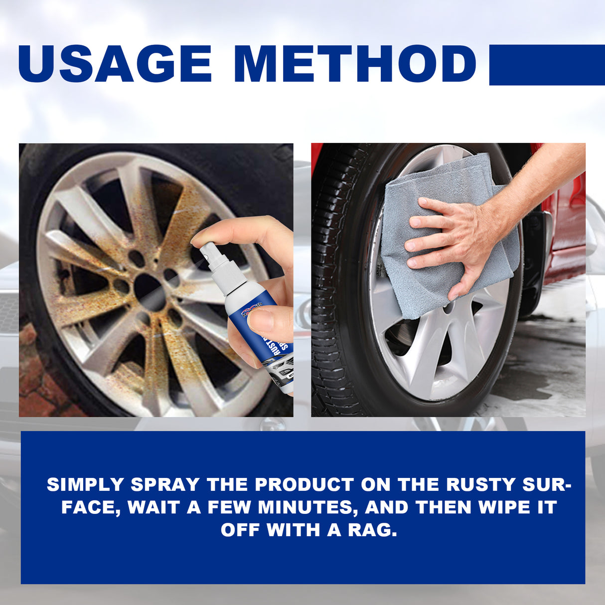 Rust Remover Spray, Car Wheel Reconditioning Rust Removal Paint Polishing Cleaning Decontamination Spray - V.I.P Digital Presence