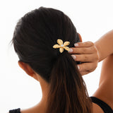 Versatile five petal flower alloy hair accessory with fashionable glossy imitation pearl bow headband - V.I.P Digital Presence