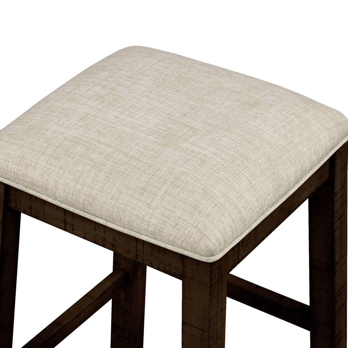 TOPMAX 4 Pieces Counter Height Table with Fabric Padded Stools, Rustic Bar Dining Set with Socket, Brown - V.I.P Digital Presence