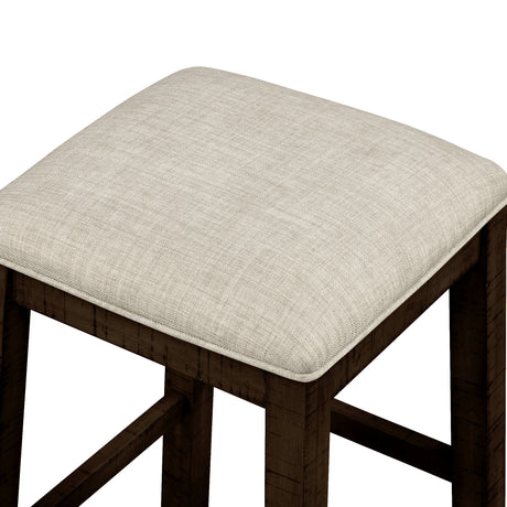TOPMAX 4 Pieces Counter Height Table with Fabric Padded Stools, Rustic Bar Dining Set with Socket, Brown - V.I.P Digital Presence
