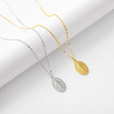 Gilded Virgin Mary necklace for women 925 sterling silver Virgin Mary coin collarbone chain - V.I.P Digital Presence