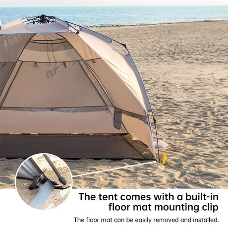 Outdoor 3-4 person one-touch quick-set tent, suitable for beach, fishing, family trips, picnics, parks, UV-resistant with sunsha - V.I.P Digital Presence