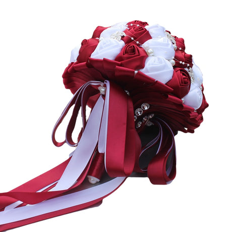 WifeLai-A Ramos De Novia Burgundy Artificial Flower Bridesmaid Wedding Bouquet - V.I.P Digital Presence