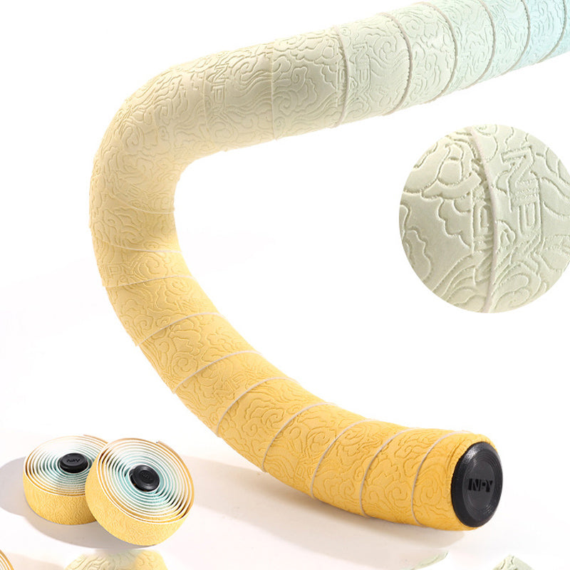 Road Bike Handlebar Tape: Double-Pinyin Cloud Pattern, Gradient Color, Comfortable, Shock - Absorbing, Breathable - V.I.P Digital Presence