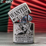 ZORRO Zoro Ancient Silver Pirate King Zoro Kerosene Lighter - V.I.P Digital Presence