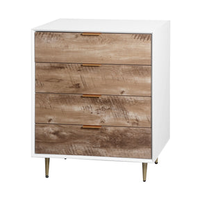 Wooden Tall 4 Drawer Dresser,Chest of Drawers with 4 Metal Legs, Anti-Tipping Device for Bedroom,Living Room - V.I.P Digital Presence