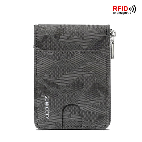 RFID Zipper Large Capacity Certificate Credit Multi Card Man's Organ Card Case PU Camouflage Wallet - V.I.P Digital Presence
