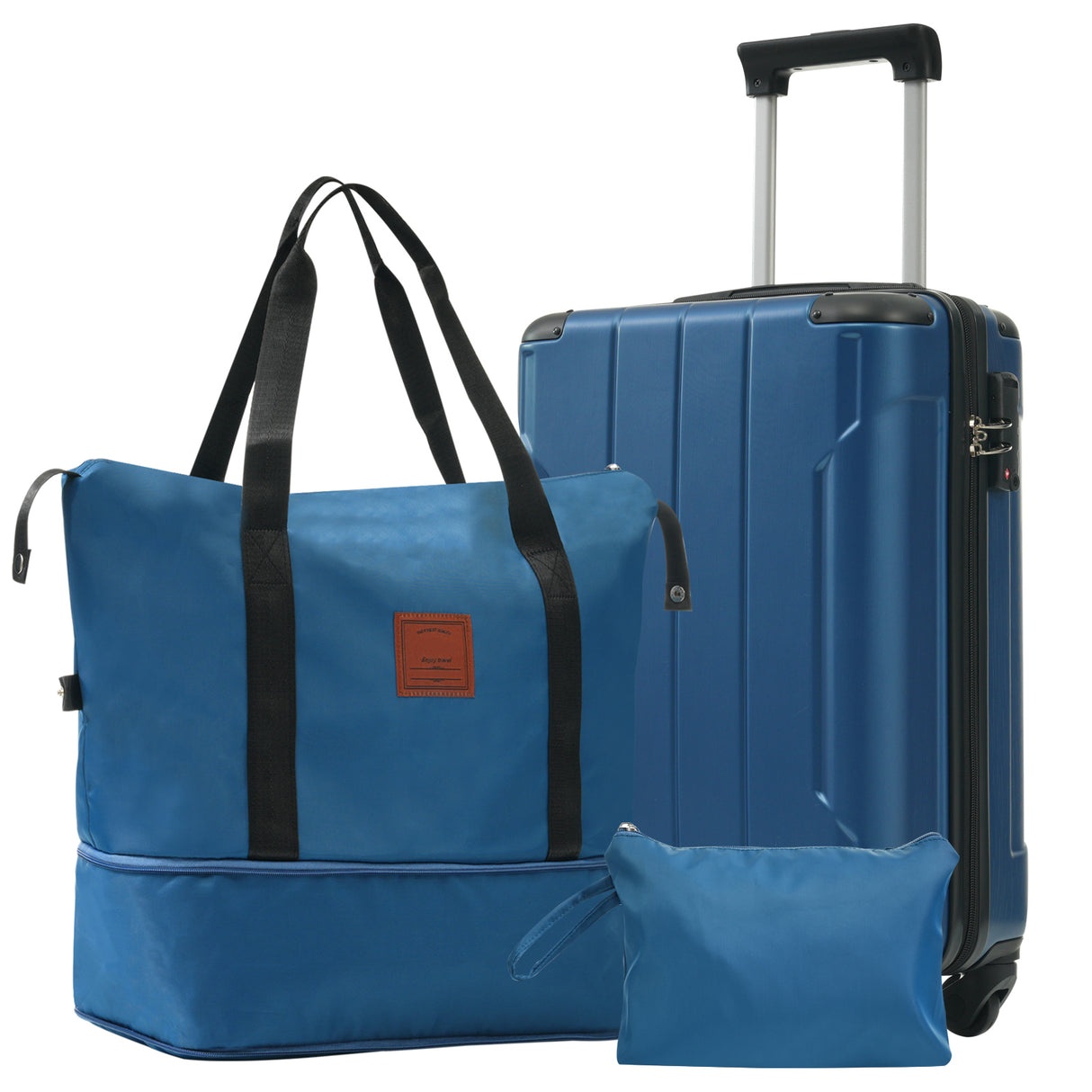 Hardshell Luggage Sets 3 Piece Carry-on Suitcases with Wheels, TSA Lock for Men Women, Blue (20in) - V.I.P Digital Presence