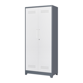 Metal storage cabinets, lockable cleaning tool cabinets, high broom tool organizers, and large storage cabinets in storage store - V.I.P Digital Presence