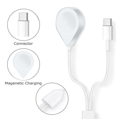 3 in 2 USB C Cable for Apple Watch Charger iPhone Charger Fast Charging Cable Compatible with iWatch Ultra/SE/9/8/7/6/5/4/3/2/1 - V.I.P Digital Presence