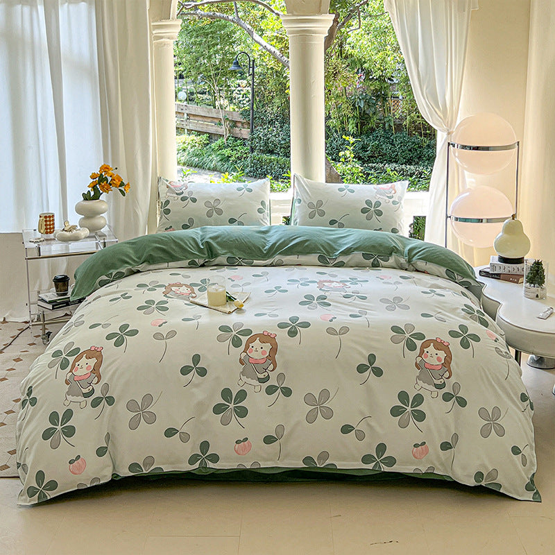 Cartoon Four-Piece Set Fresh Autumn and Winter Single Student Dormitory Bedding Sheet Three-Piece Set Single Quilt Cover - V.I.P Digital Presence