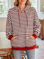 Loose casual striped hooded sweatshirt - V.I.P Digital Presence