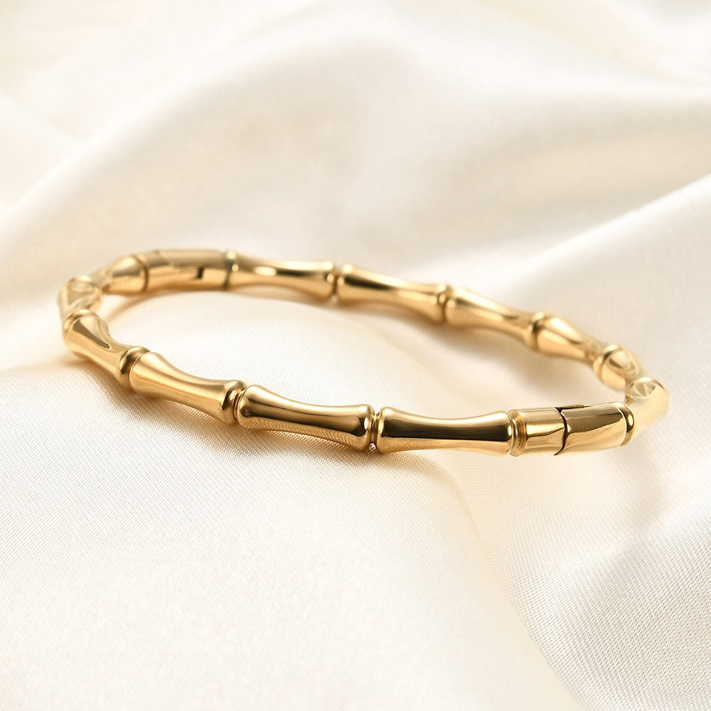 Bracelet Simple Round Bamboo Knot 5MM Stainless Steel Magnetic Bracelet - V.I.P Digital Presence