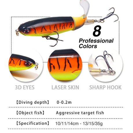 Luya Bait Propeller Tractor Bait 15g 11cm Floating Pencil Wave Climbing Bait Fishing Gear Products - V.I.P Digital Presence
