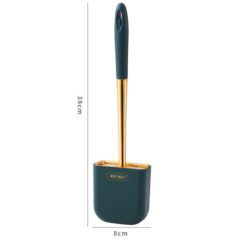 Luxury Toilet Brush Wall Mounted Holder Silicone Flat Head Cleaning Brush Corner Gap Cleaner - V.I.P Digital Presence
