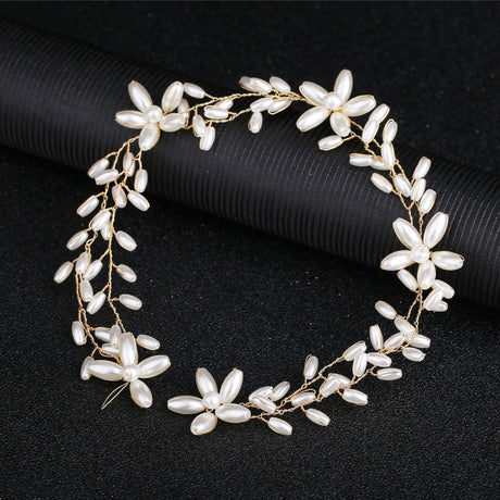 Handmade pearl twisted bead headwear wedding dress bride's hair accessories - V.I.P Digital Presence