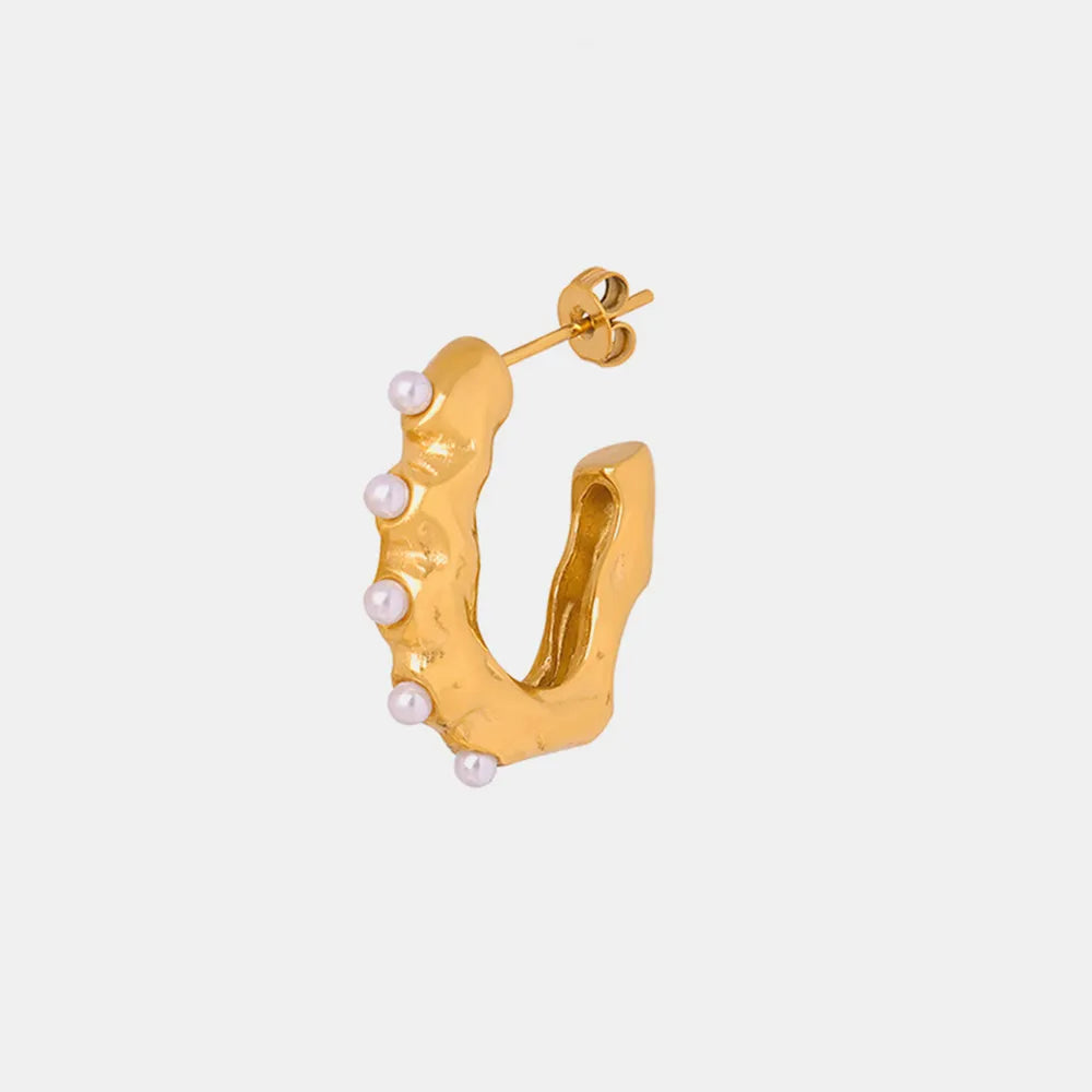 Synthetic Pearl 18K Gold-Plated Earrings - V.I.P Digital Presence
