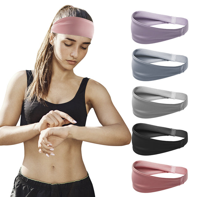 Headbands for sports, hairbands for basketball, outdoor cycling, men's and women's anti sweating, aerobic fitness, yoga, widened sweat absorbing headscarf - V.I.P Digital Presence