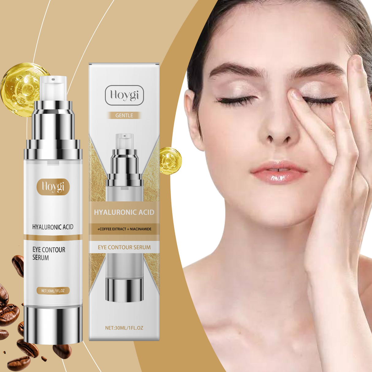 Suero para ojos: delicado, humectante, suave, hidratante y reparador para la piel del contorno de ojos.