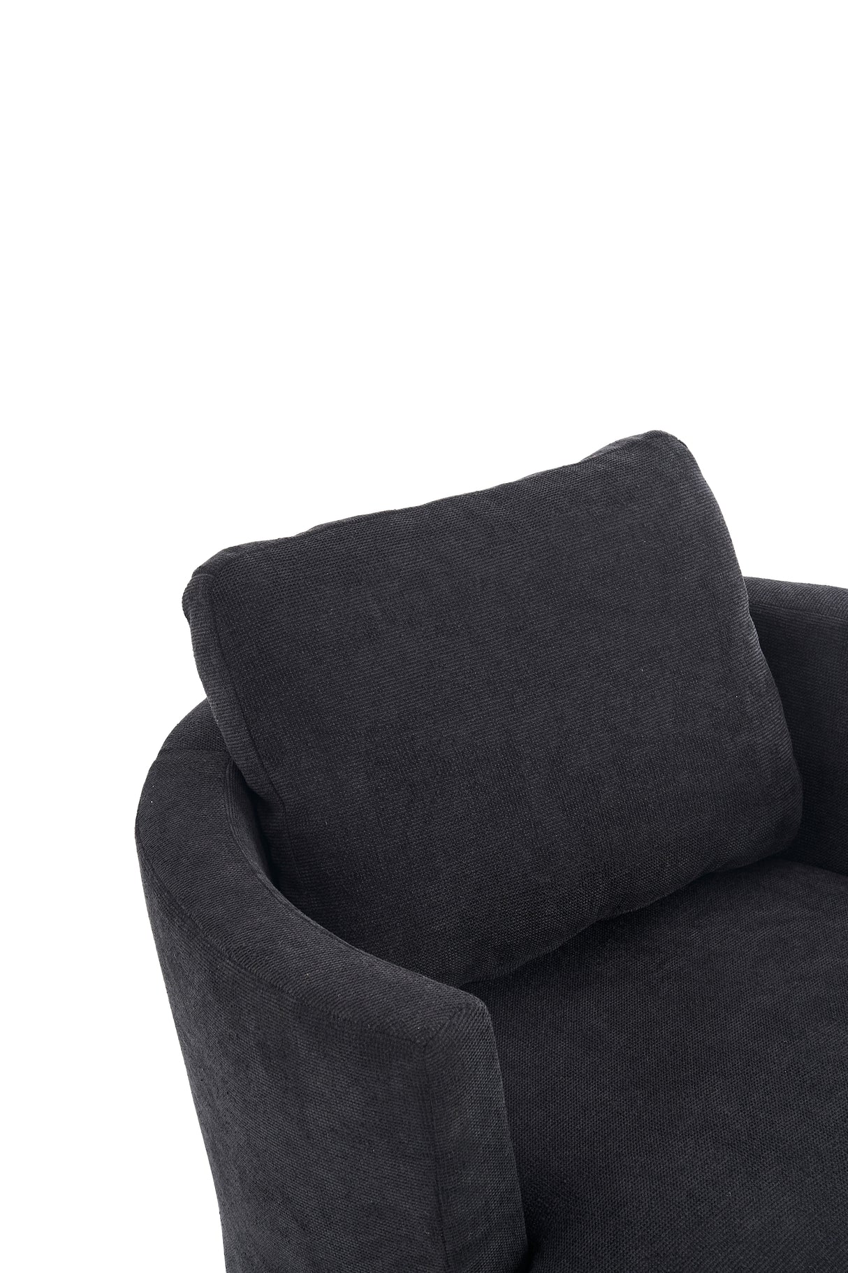 Rotating bucket chair living room comfortable circular sofa chair 360 degree rotating bucket chair armchair (black) - V.I.P Digital Presence