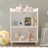 Kids 3-Tier Bookcase  Children's Book Display Bookshelf Toy Storage Cabinet Organizer for Children's Room - V.I.P Digital Presence