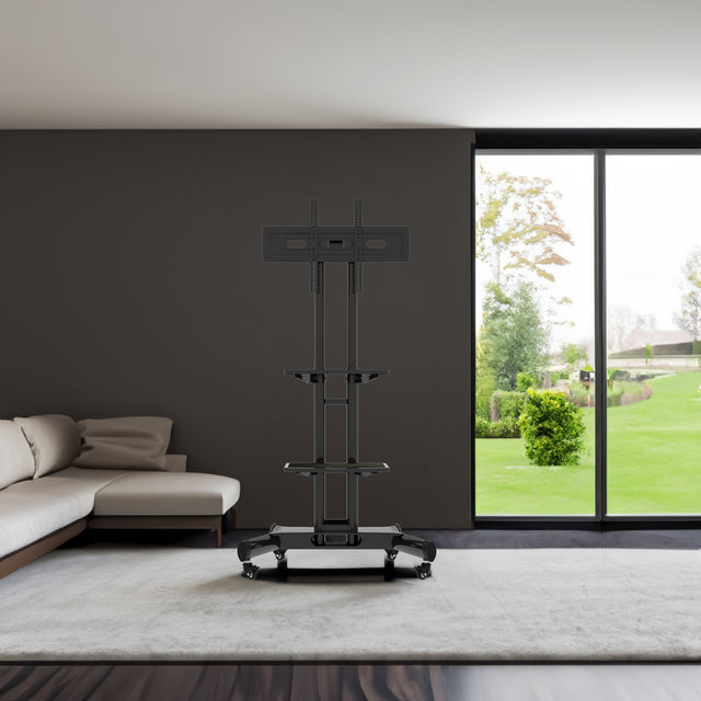 FANCO Universal Rotating TV Stand, suitable for 32-80 inch TVs, adjustable tilt height, maximum VESA 600x400mm (black) - V.I.P Digital Presence