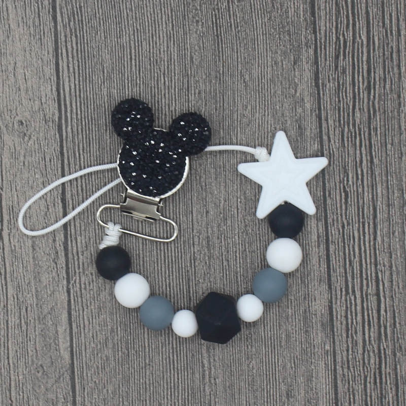 Silicone Round Beads and Star Beads Pacifier Clip Chain Strap Cute Dummy Nipple Leash Strap for Infant Toddler Baby Feeding - V.I.P Digital Presence
