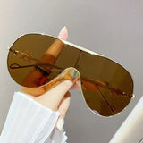 Metal one-piece sunglasses, one-piece large-frame sports goggles, cycling windproof sunglasses, men's and women's advanced sense - V.I.P Digital Presence