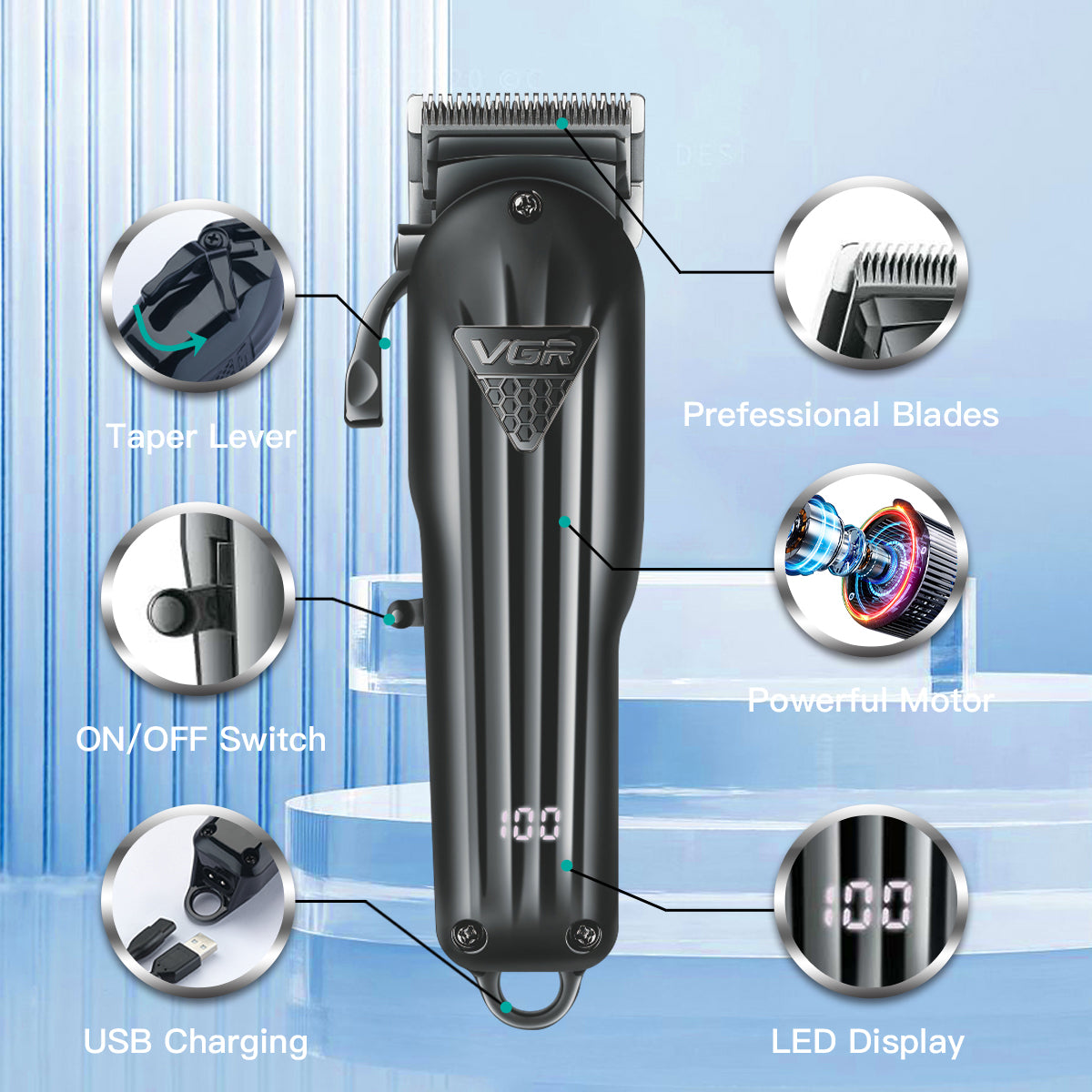 Electric Hair Clipper Fine Adjustment Gradual Change Electric Hair Salon Usb Rechargeable Household Electric Hair Clipper - V.I.P Digital Presence