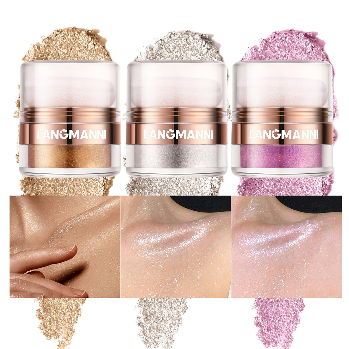 LANGMANNI Highlight powder, pat powder, face and body blush and contour powder - V.I.P Digital Presence