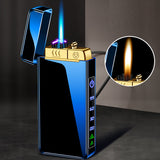 Gas electric triple fire metal windproof inflatable charging lighter personalized and creative trendy gift for boyfriend - V.I.P Digital Presence