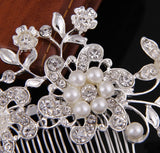 Hair comb, bridal rhinestone and pearl headdress, wedding dress accessories - V.I.P Digital Presence