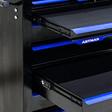 7 DRAWERS MULTIFUNCTIONAL TOOL CART WITH WHEELS-BLACK+BLUE - V.I.P Digital Presence