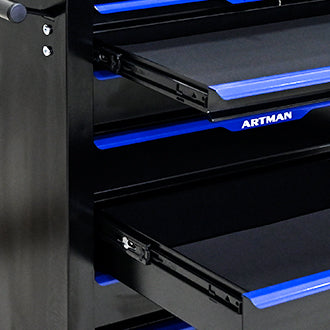 7 DRAWERS MULTIFUNCTIONAL TOOL CART WITH WHEELS-BLACK+BLUE - V.I.P Digital Presence