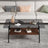 Rectangle Coffee Table with Tempered Glass top and Brown MDF Shelf, Modern Table for Living Room, Gray Glass - V.I.P Digital Presence