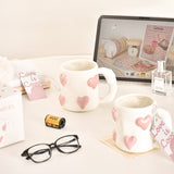 Peach Heart Ceramic Cup High Beauty Pink Girl Heart Mug Couple Water Cup Home Coffee Cup - V.I.P Digital Presence