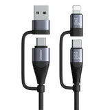 Aluminum alloy four in one data cable for mobile fast charging 60W high-power transmission data cable - V.I.P Digital Presence