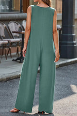 V-Neck Wide Strap Jumpsuit - V.I.P Digital Presence