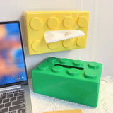 ABS Building Block Shaped Tissue Box Wall-mounted Creative Face Towel Box Organizer Perforation-free Removable - V.I.P Digital Presence