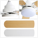 42 Inch Modern Ceiling Fan With 3 Color Dimmable Light 5 Blades Remote Control Reversible DC Motor White - V.I.P Digital Presence