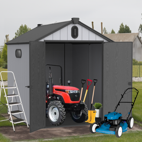 XWT012 6*8ft plastic storage shed for backyard garden big spire Tool storage - V.I.P Digital Presence