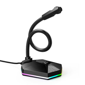New microphone RGB luminous bendable USB microphone no drive voice chat video conference microphone - V.I.P Digital Presence