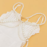 Sweet, cool and spicy girl imitates pearl hollow tassel ethnic windbreaker decoration chain, sexy nightclub style multi-layer body chain - V.I.P Digital Presence